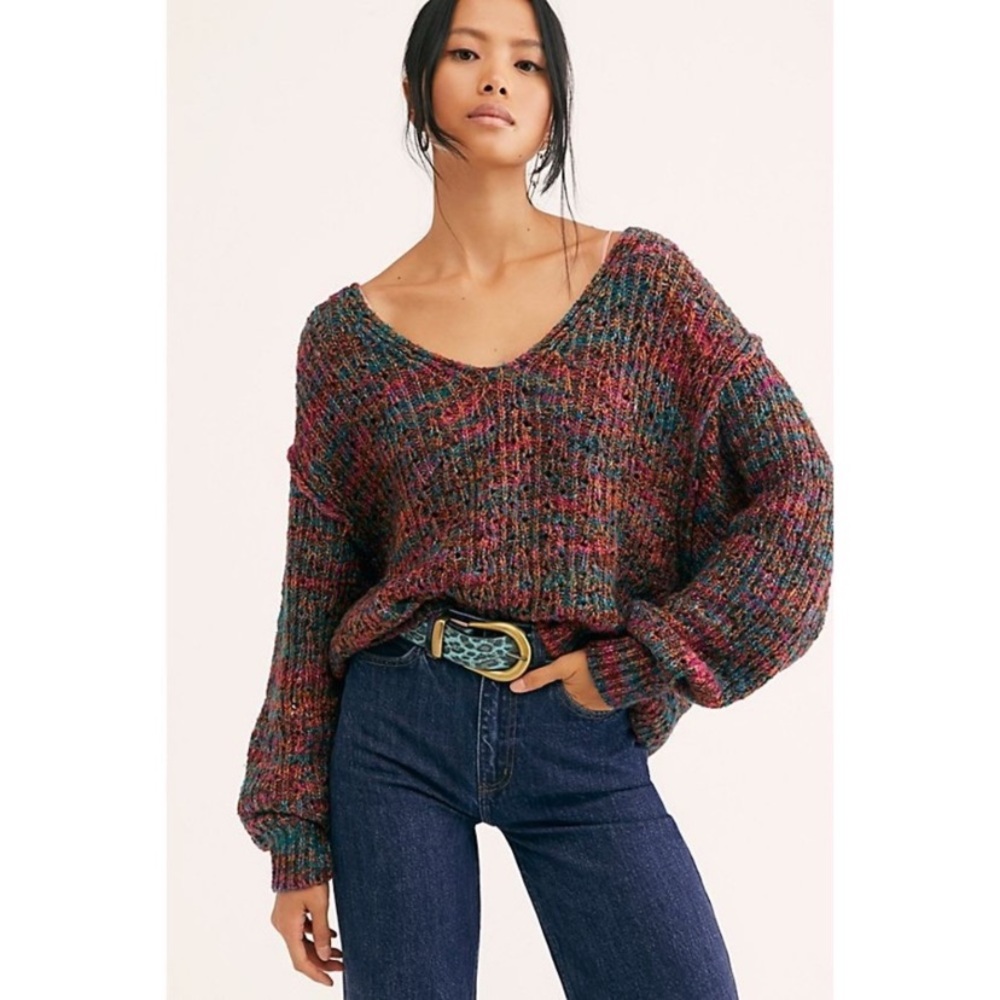 Free People Highland V neck sweater